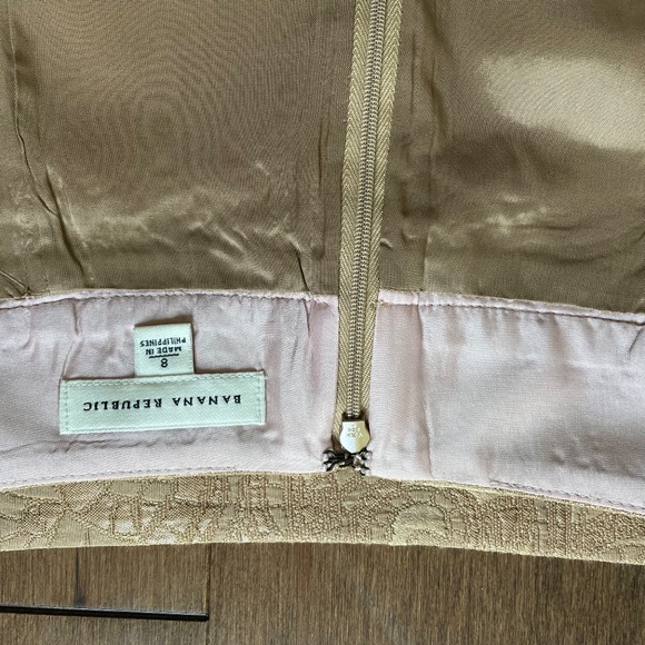 Vintage Y2K/1990s Banana Republic Paisley Gold Thread Pencil Skirt Size - Picture 10 of 10